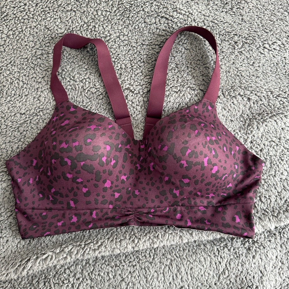 EUC! Victoria’s Secret On Pointe sports bra, purple & pink cheetah print, XL